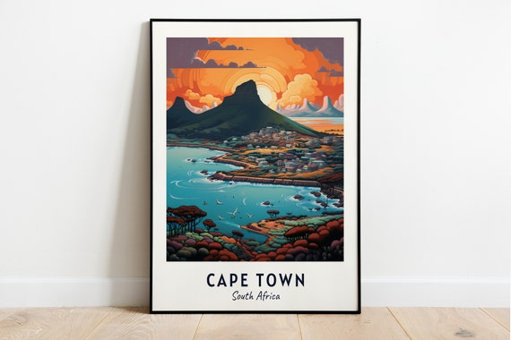 Cape Town South Africa Travel Poster