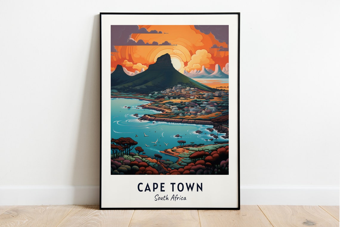 Cape Town South Africa Travel Poster