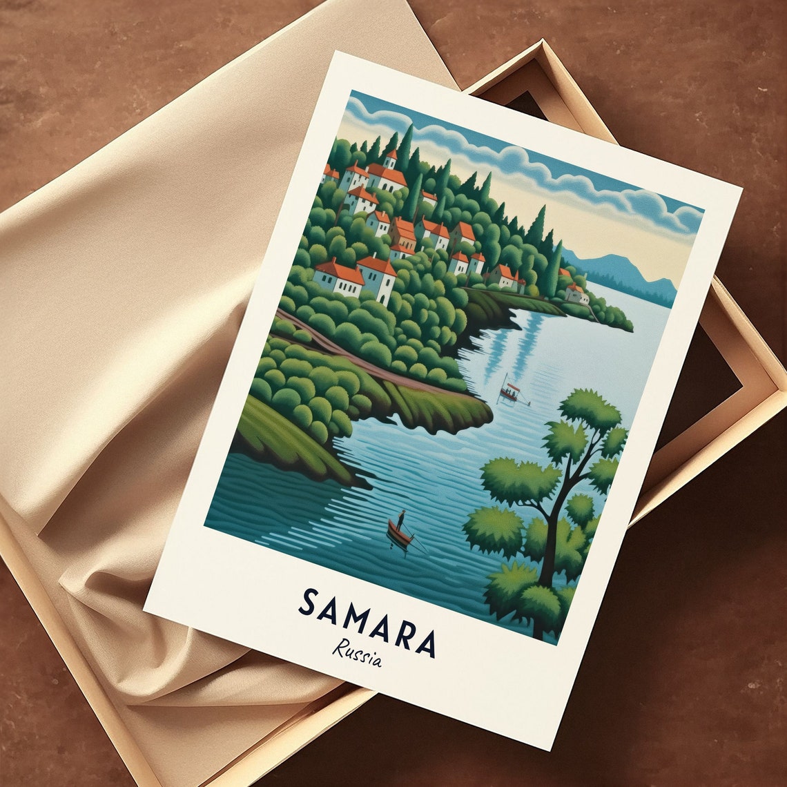 Volga River Embankment Travel Print Wall Art Samara Russia City Print Volga River Embankment Travel Gift Volga River Embankment Poster - Image 3