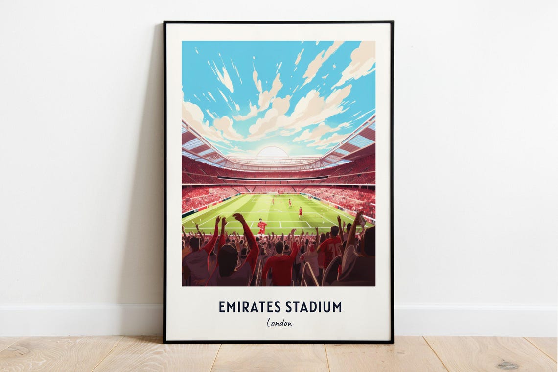 Emirates Stadium London Football Match Day Crowd Cheer Poster