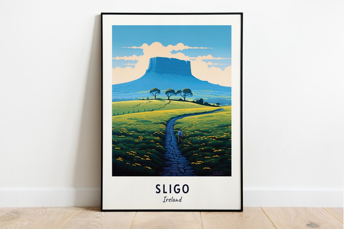 Benbulben Mountain Sligo Ireland Rolling Green Hills Path Poster