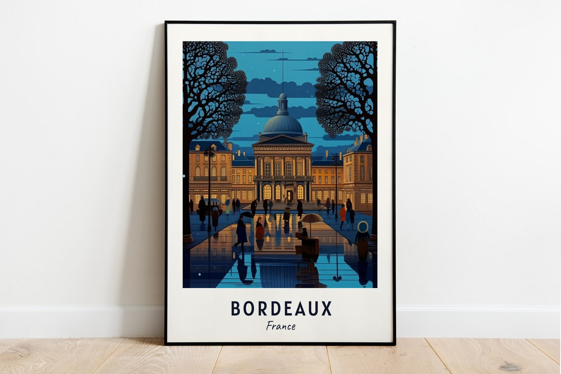 Bordeaux Travel Print Wall Art Bordeaux France City Print Bordeaux Travel Gift Bordeaux City Poster Travel Gift
