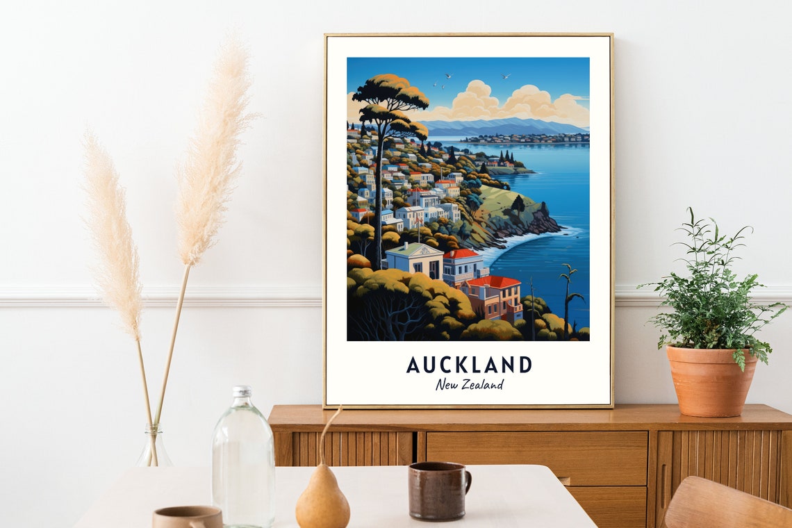 Auckland Travel Print Wall Art Auckland New Zealand City Print Auckland Travel Gift Auckland City Poster Travel Gift - Image 2