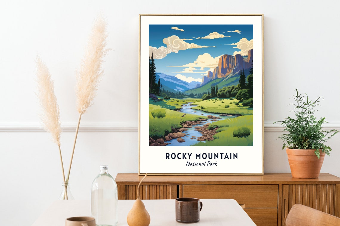 Rocky Mountain National Park Valley Stream Vintage Travel Poster - Image 2