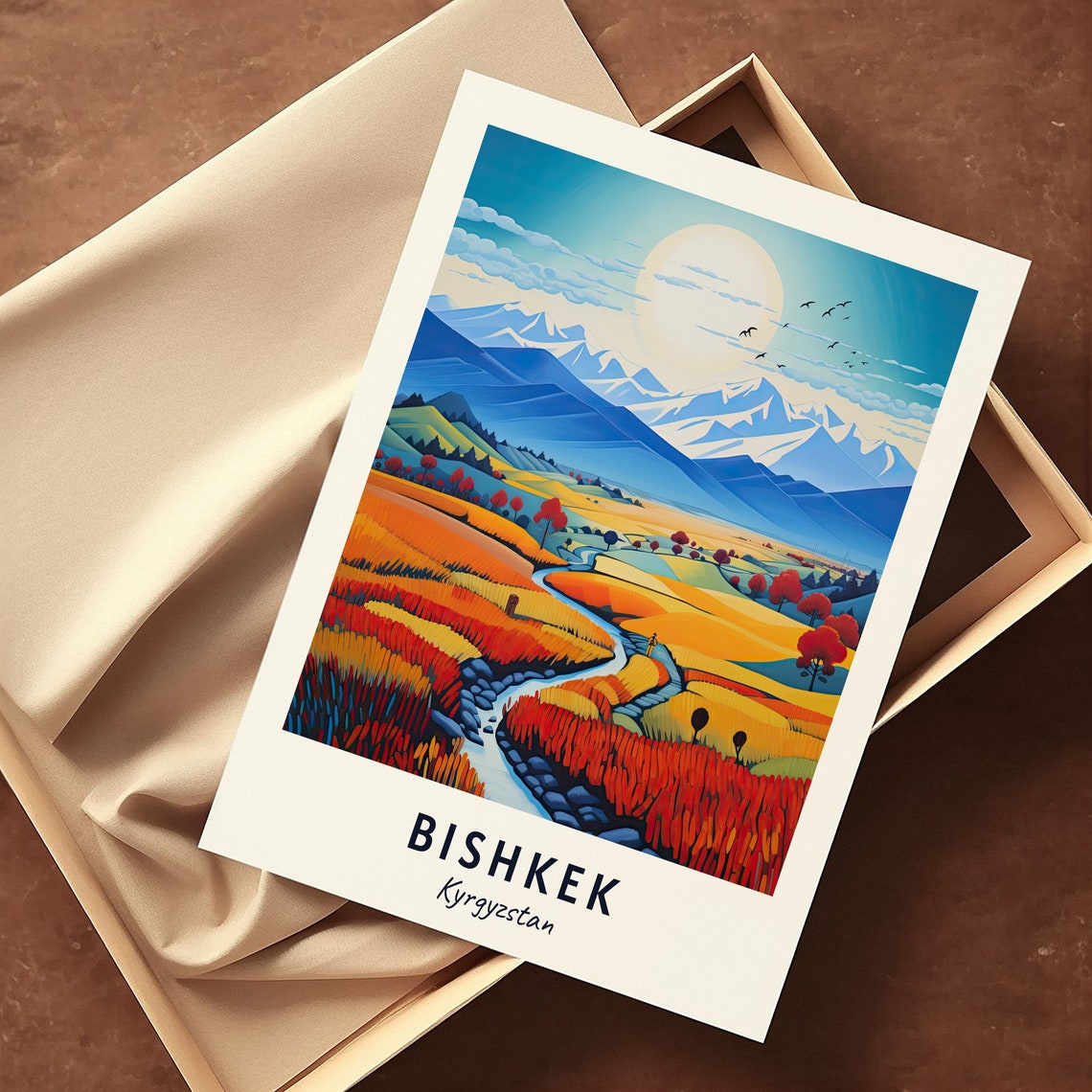 Bishkek Travel Print Wall Art Bishkek Kyrgyzstan City Print Bishkek Travel Gift Bishkek City Poster Travel Gift - Image 3
