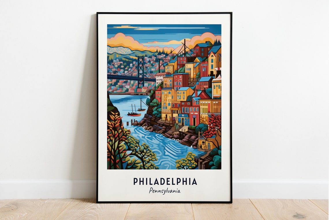 Philadelphia Travel Print Wall Art Philadelphia Pennsylvania City Print Philadelphia Travel Gift Philadelphia City Poster Travel Gift
