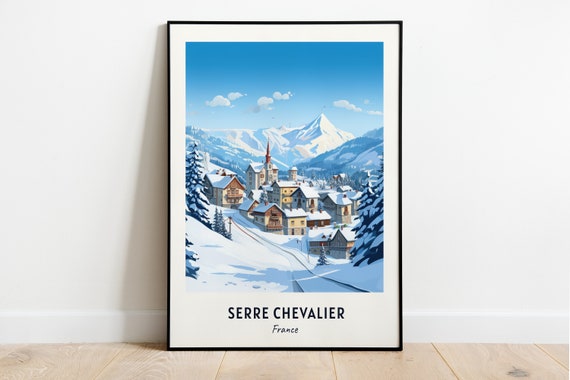 Serre Chevalier Travel Print Serre Chevalier Ski Poster France Ski Poster Serre Chevalier Ski Resort Print