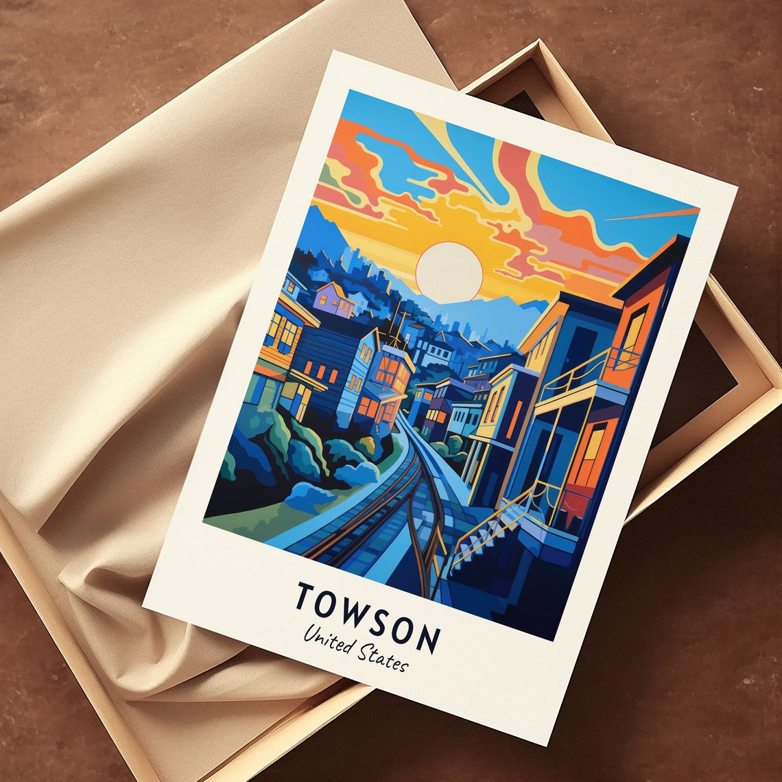 Towson Travel Print Wall Art Towson United States City Print Towson Travel Gift Towson City Poster Travel Gift - Image 3