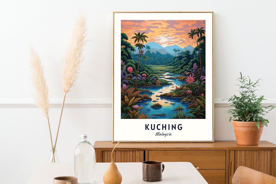 Semenggoh Nature Reserve Travel Print Wall Art Kuching Malaysia City Print Semenggoh Nature Reserve Travel Gift - Image 2