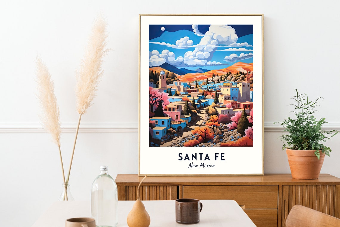 Santa Fe Travel Print Wall Art Santa Fe New Mexico City Print Santa Fe Travel Gift Santa Fe City Poster Travel Gift - Image 2