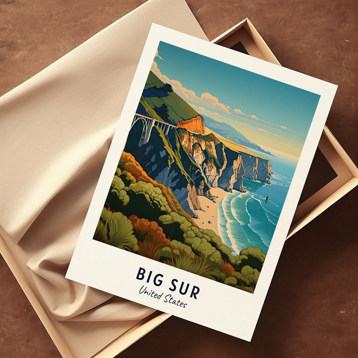 Big Sur Travel Print Wall Art Big Sur United States City Print Big Sur Travel Gift Big Sur City Poster Travel Gift - Image 3