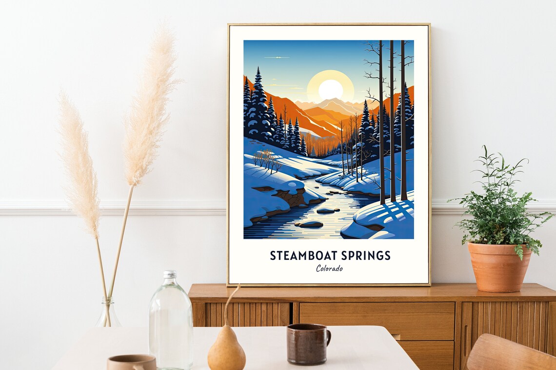 Steamboat Springs Colorado Travel Poster, City Print - Image 2