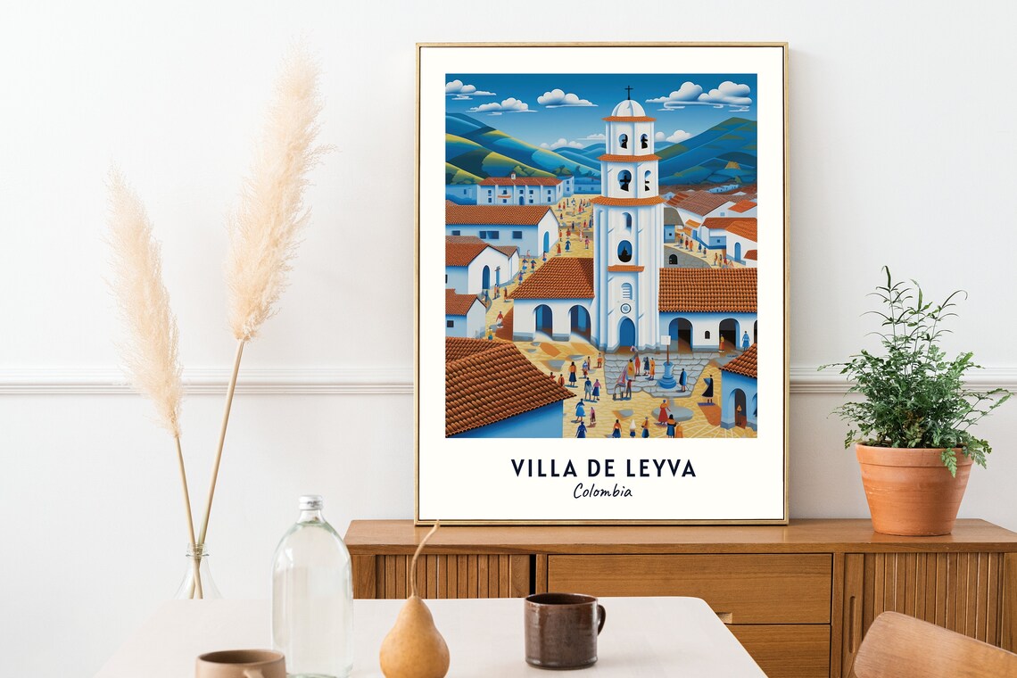 Villa De Leyva Colombia Colonial Plaza And Church Tower Poster - Image 2