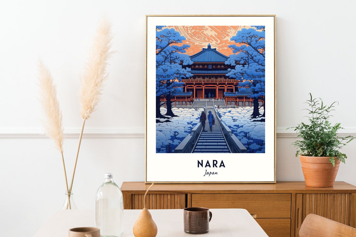Todai Ji Temple Travel Print Wall Art Nara Japan City Print Todai Ji Temple Travel Gift Todai Ji Temple Poster - Image 2