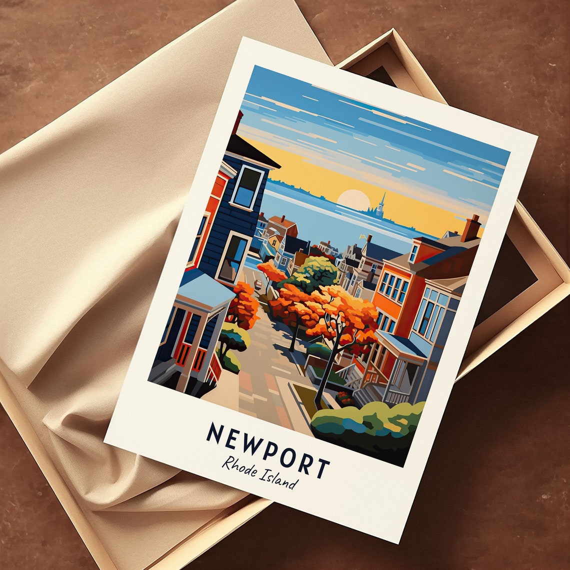 Newport Travel Print Wall Art Newport Rhode Island City Print Newport Travel Gift Newport City Poster Travel Gift - Image 2