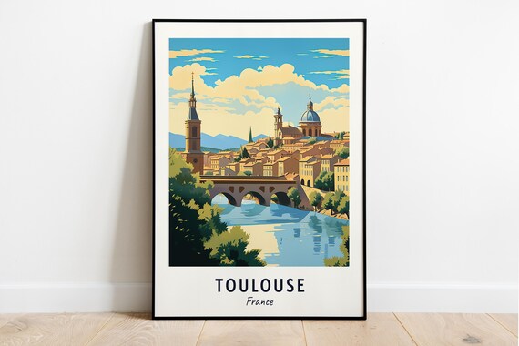 Toulouse Travel Print Wall Art Toulouse France City Print Toulouse Travel Gift Toulouse City Poster Travel Gift