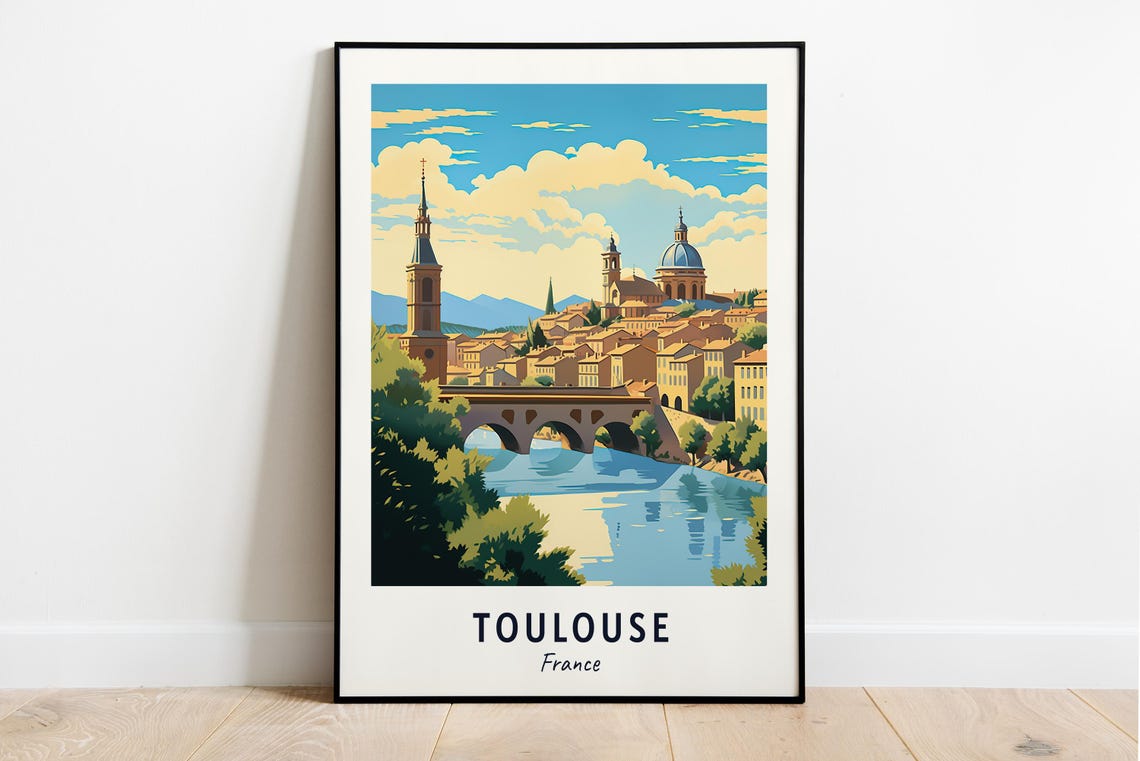 Toulouse Travel Print Wall Art Toulouse France City Print Toulouse Travel Gift Toulouse City Poster Travel Gift