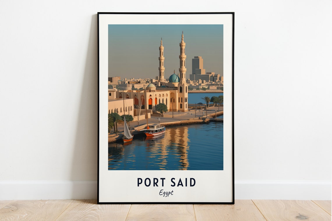 Port Said Travel Print Wall Art Port Said Egypt City Print Port Said Travel Gift Port Said City Poster Travel Gift