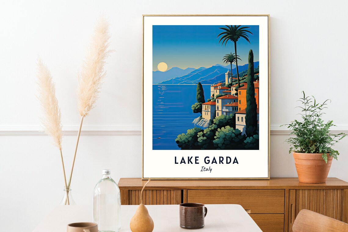 Lake Garda Travel Poster, Italy City Print - Image 2