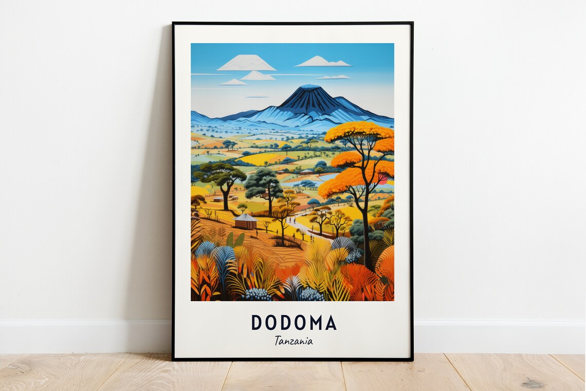 Dodoma Travel Print Wall Art Dodoma Tanzania City Print Dodoma Travel Gift Dodoma City Poster Travel Gift Wall Art