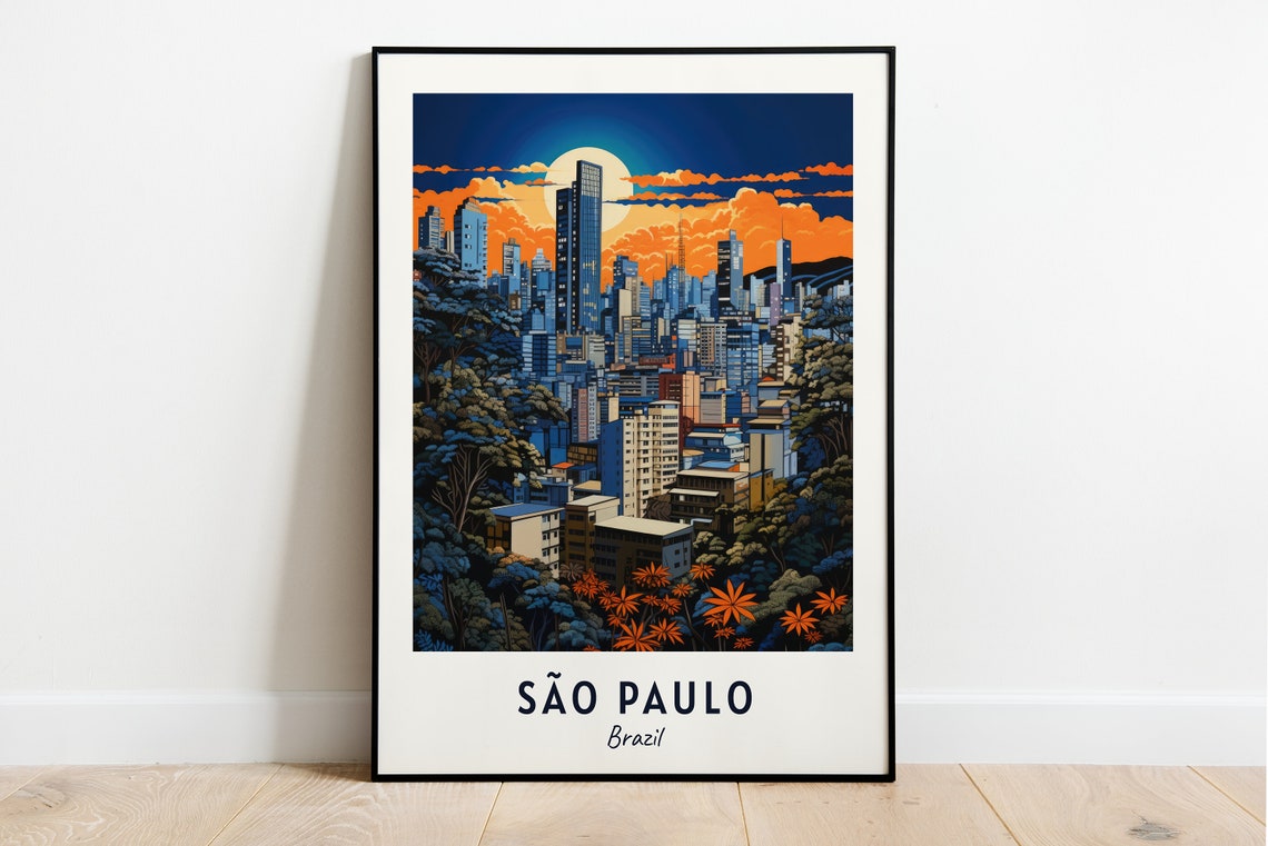 So Paulo Brazil Travel Print Wall Art So Paulo Brazil City Print So Paulo Brazil Travel Gift So Paulo Brazil Poster
