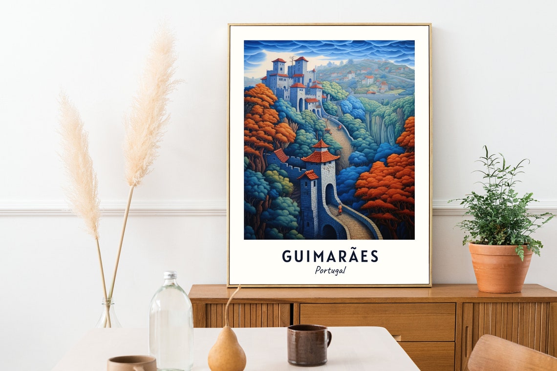 Guimares Castle Travel Print Wall Art Guimares Portugal City Print Guimares Castle Travel Gift Guimares Castle Poster Wall Art - Image 2