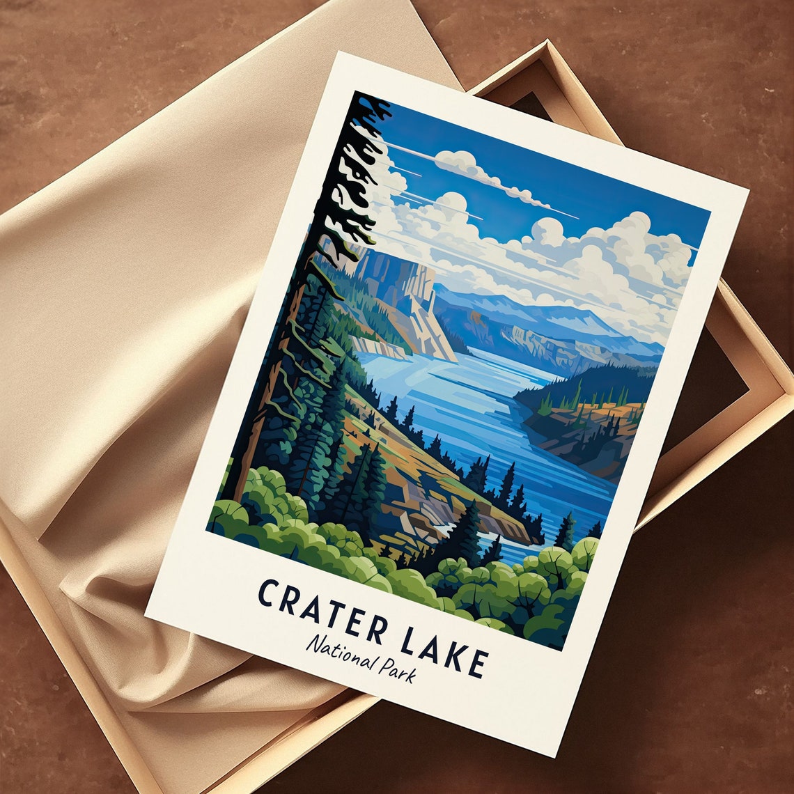 Crater Lake National Park Travel Print Wall Art Crater Lake National Park City Print Crater Lake National Park Travel Gift Wall Art - Image 3