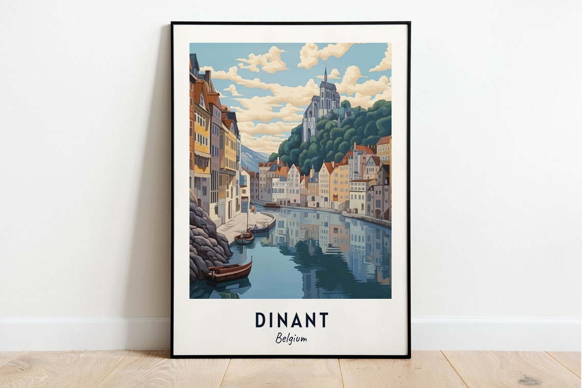 Citadel Of Dinant Travel Print Wall Art Dinant Belgium City Print Citadel Of Dinant Travel Gift Citadel Of Dinant Poster Travel Gift