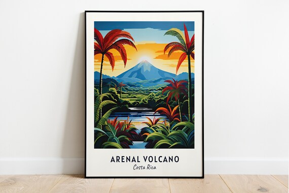 Sunset Glow at Arenal Volcano in the Jungles of Costa Rica Poster