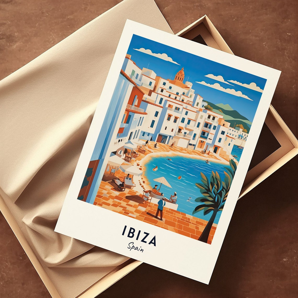 Dalt Vila Old Town Above an Ibiza Beach Cove in Spain Poster - Image 3