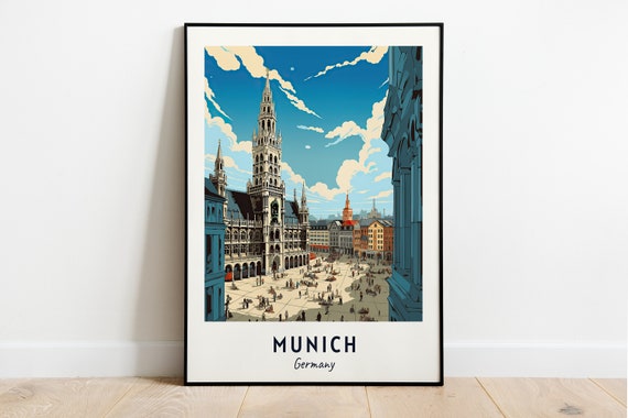 Munich City Print, Germany Travel Poster