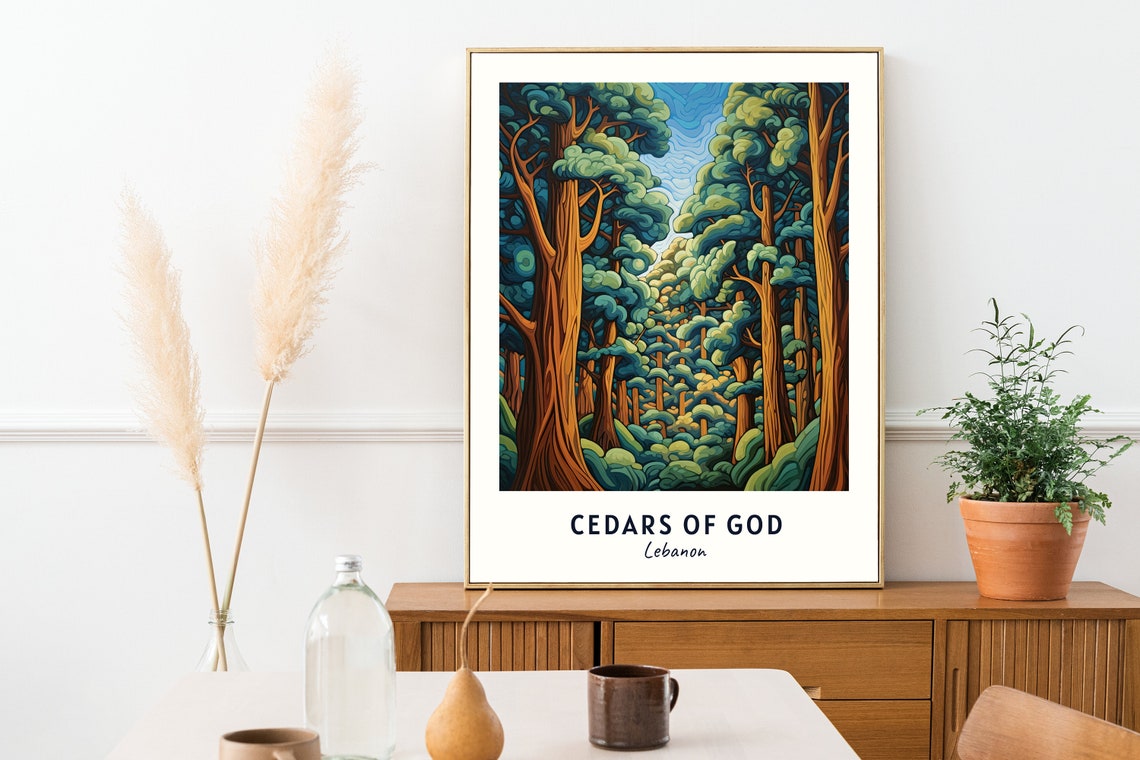 Ancient Cedars of the Cedars of God Mountain Forest Lebanon Poster - Image 2