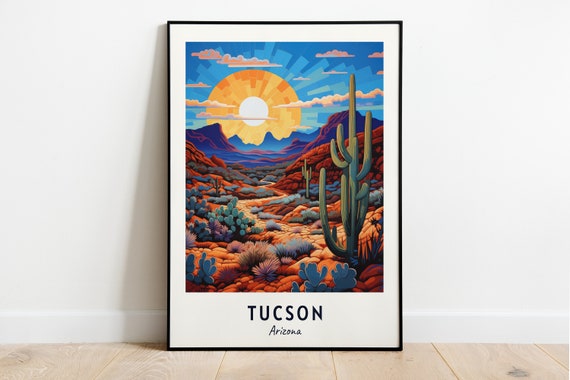 Tucson Arizona Travel Poster, City Gift Print