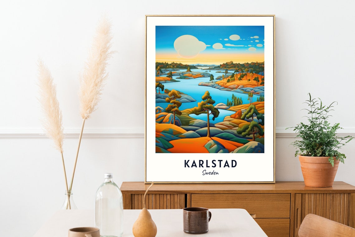 Sandgrund Lars Lerin Art Gallery Travel Print Wall Art Karlstad Sweden City Print Sandgrund Lars Lerin Art Gallery Travel Gift Wall Art - Image 2