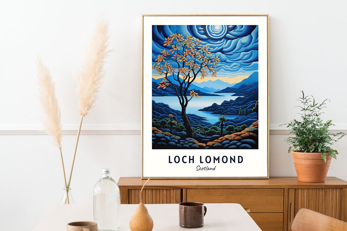 Loch Lomond And The Trossachs National Park Travel Print Wall Art Loch Lomond Scotland City Print Travel Gift - Image 2