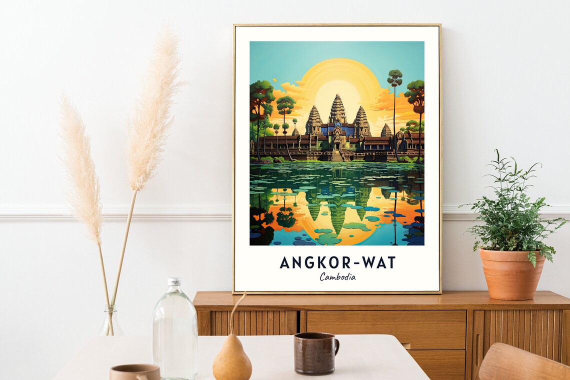 Angkor Wat Cambodia Travel Poster, Travel Gift - Image 2