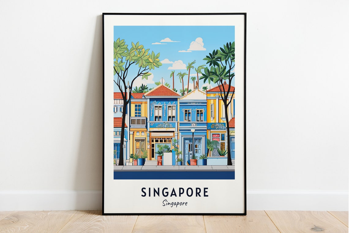 Singapore Travel Print Wall Art Singapore Singapore City Print Singapore Travel Gift Singapore City Poster Wall Art