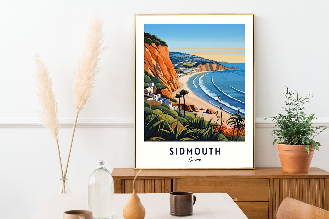 Sidmouth Devon Travel Poster, City View Print - Image 2