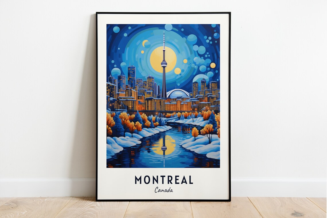 Montreal Travel Print Wall Art Montreal Canada City Print Montreal Travel Gift Montreal City Poster Travel Gift