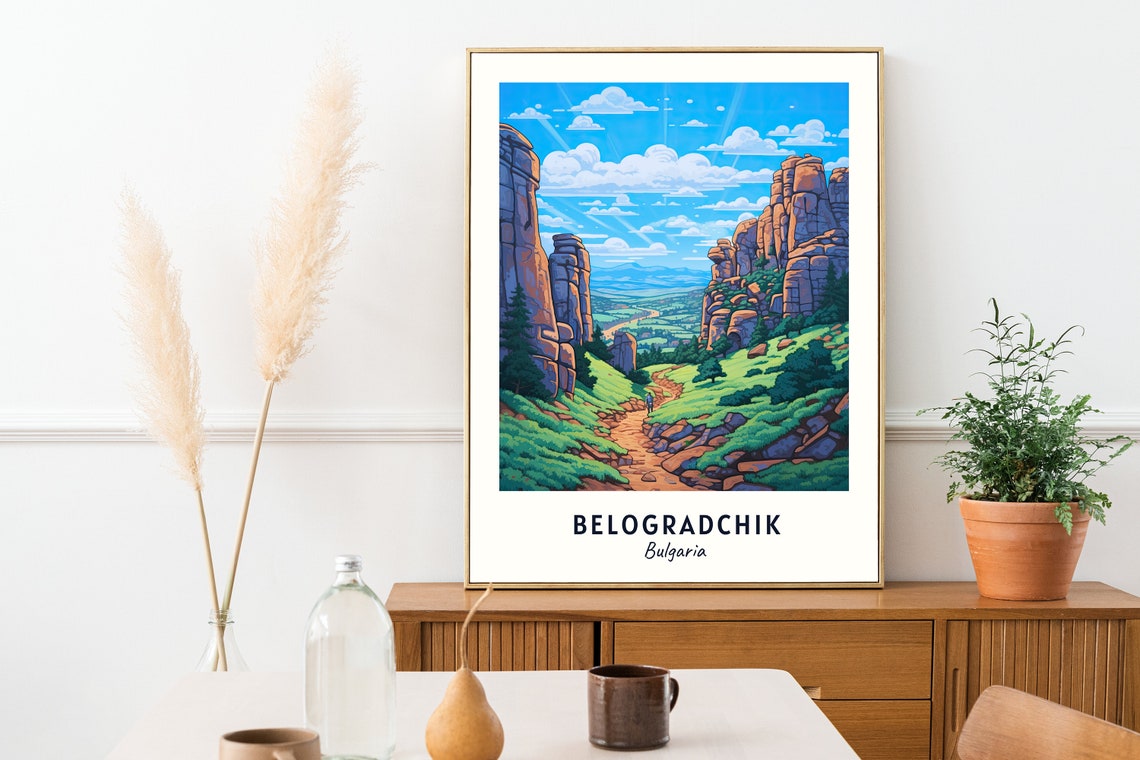 Belogradchik Rocks and Winding Hiking Trail Bulgaria Travel Poster - Image 2