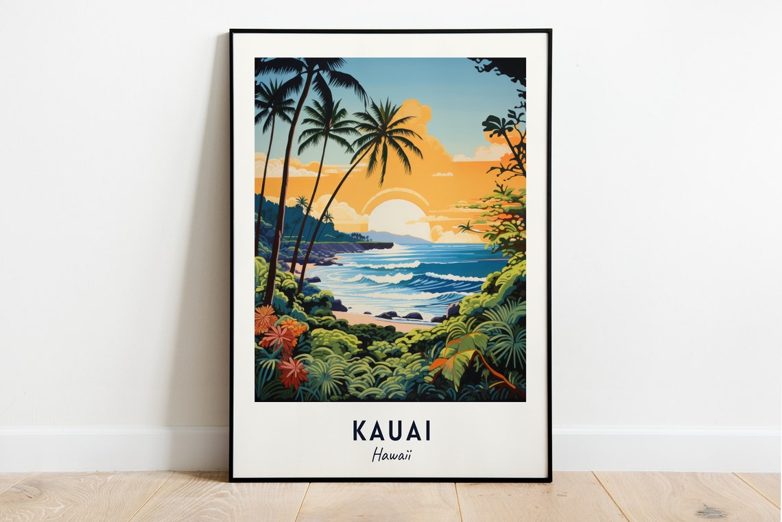 Kauai Hawaii Travel Poster, Travel Gift