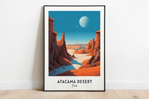 Valle De La Luna Moon Valley Travel Print Wall Art Atacama Desert Chile City Print Valle De La Luna Moon Valley Travel Gift