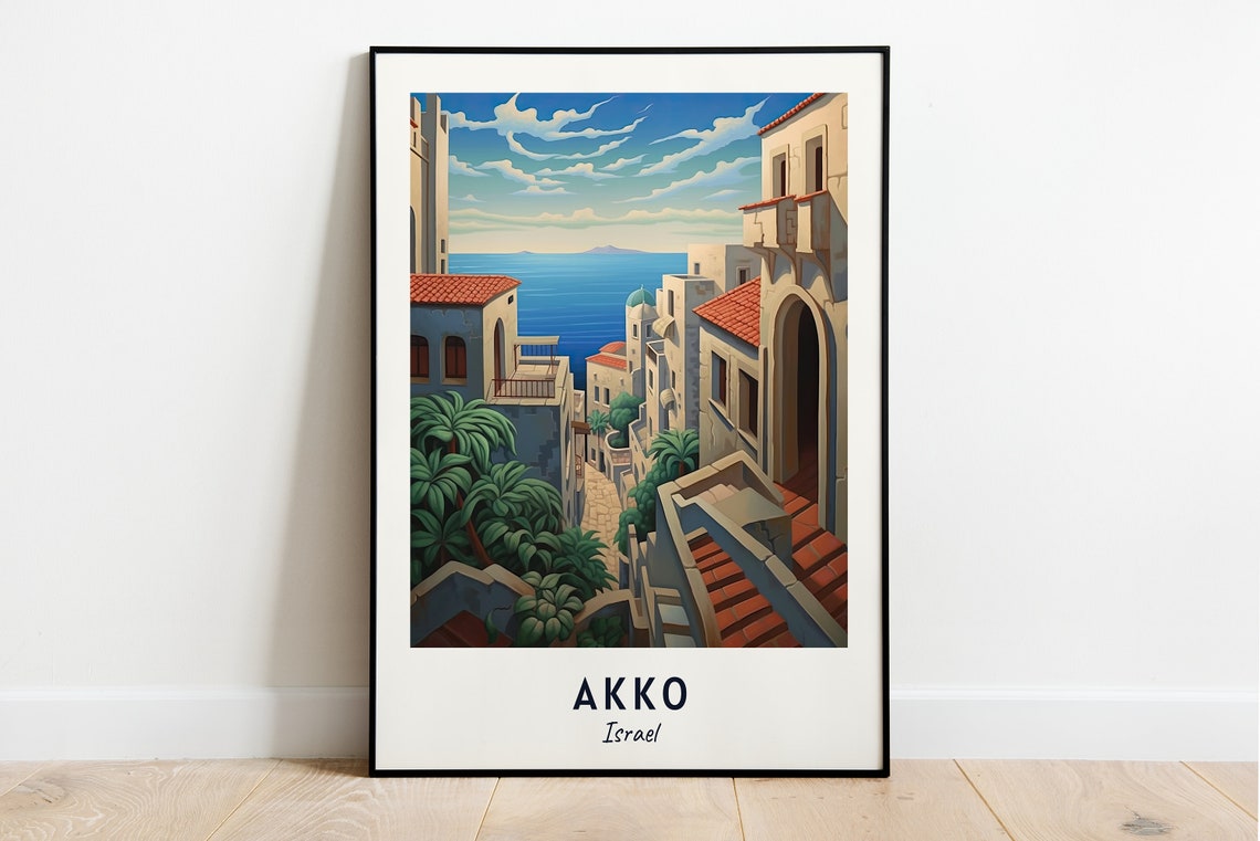 Old City Of Akko Travel Print Wall Art Akko Israel City Print Old City Of Akko Travel Gift Old City Of Akko Poster