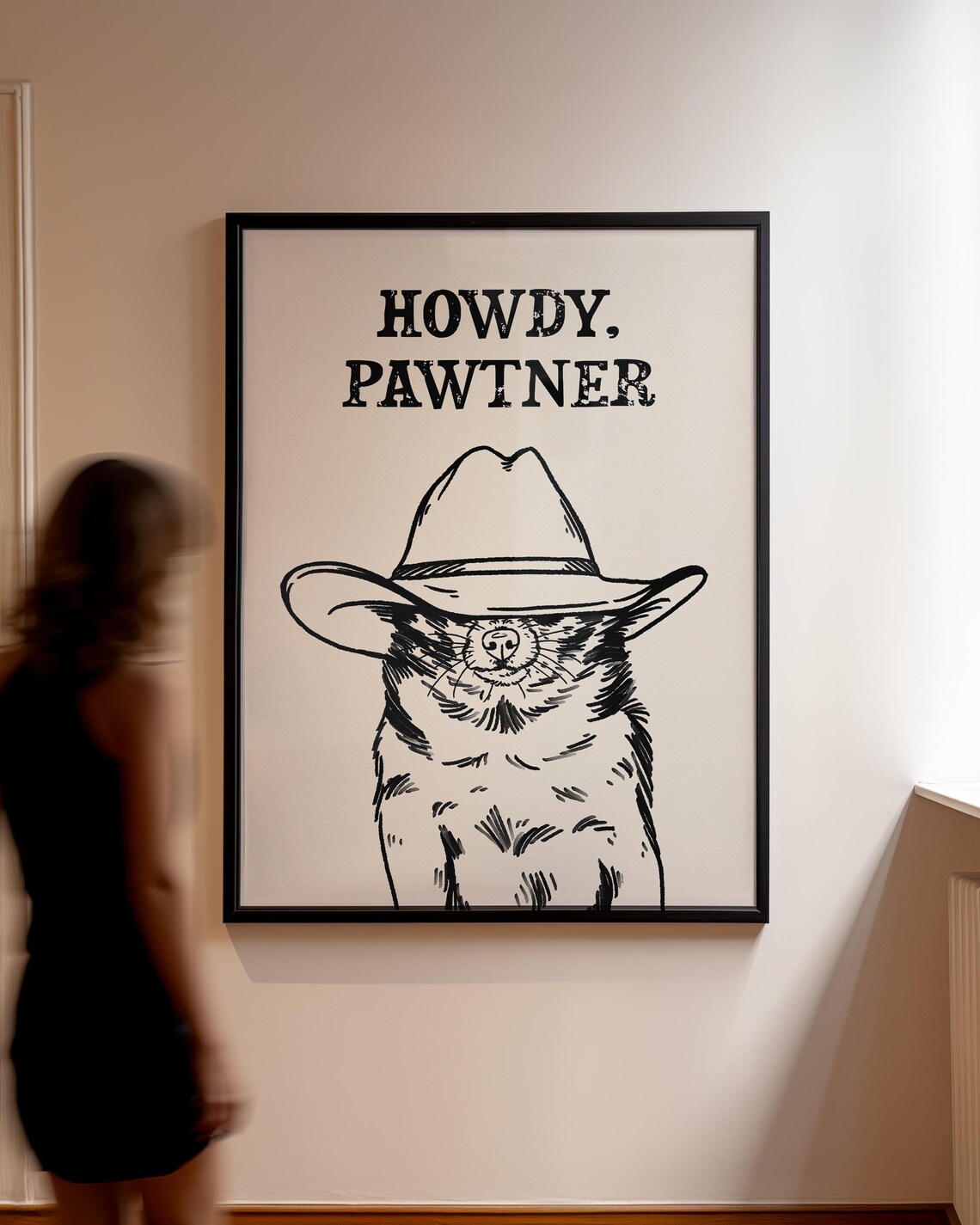Howdy Partner Chihuahua Retro Vintage Wall Art - Image 2