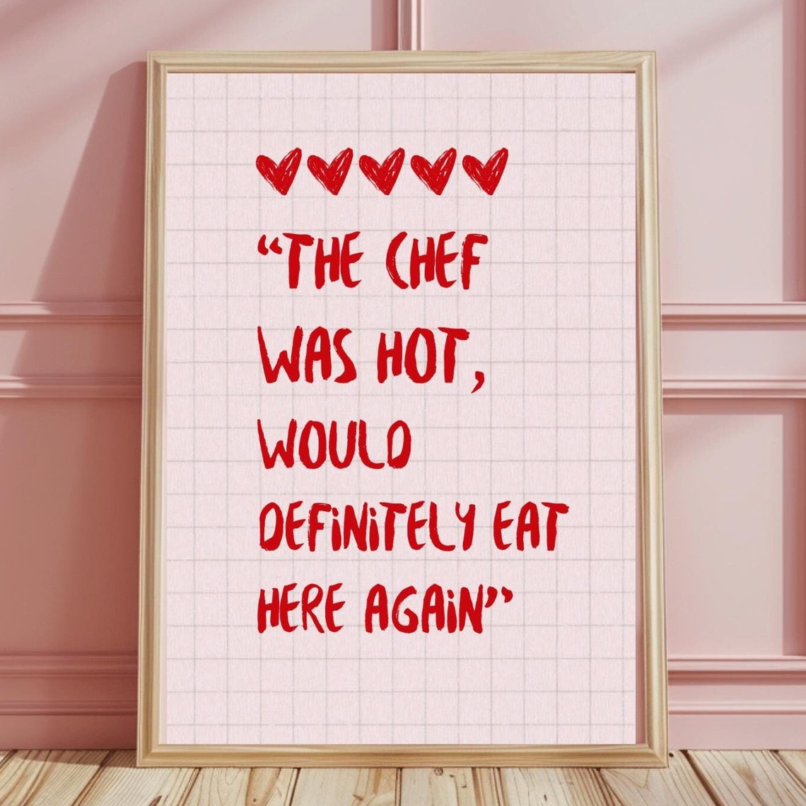 The Chef Was Hot Funny Kitchen Quote Restaurant Decor Poster