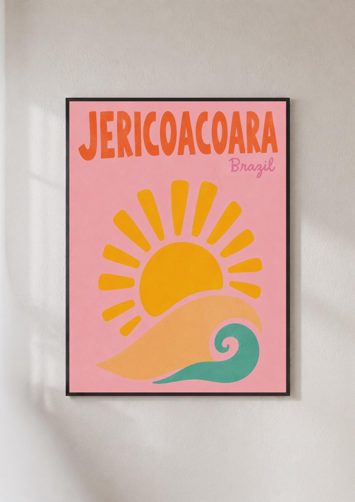Jericoacoara Brazil Retro Beach Sun Travel Poster