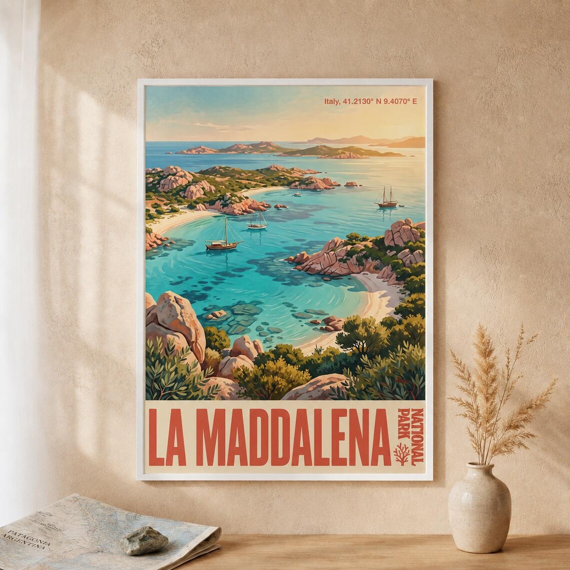 La Maddalena National Park Vintage Travel Poster