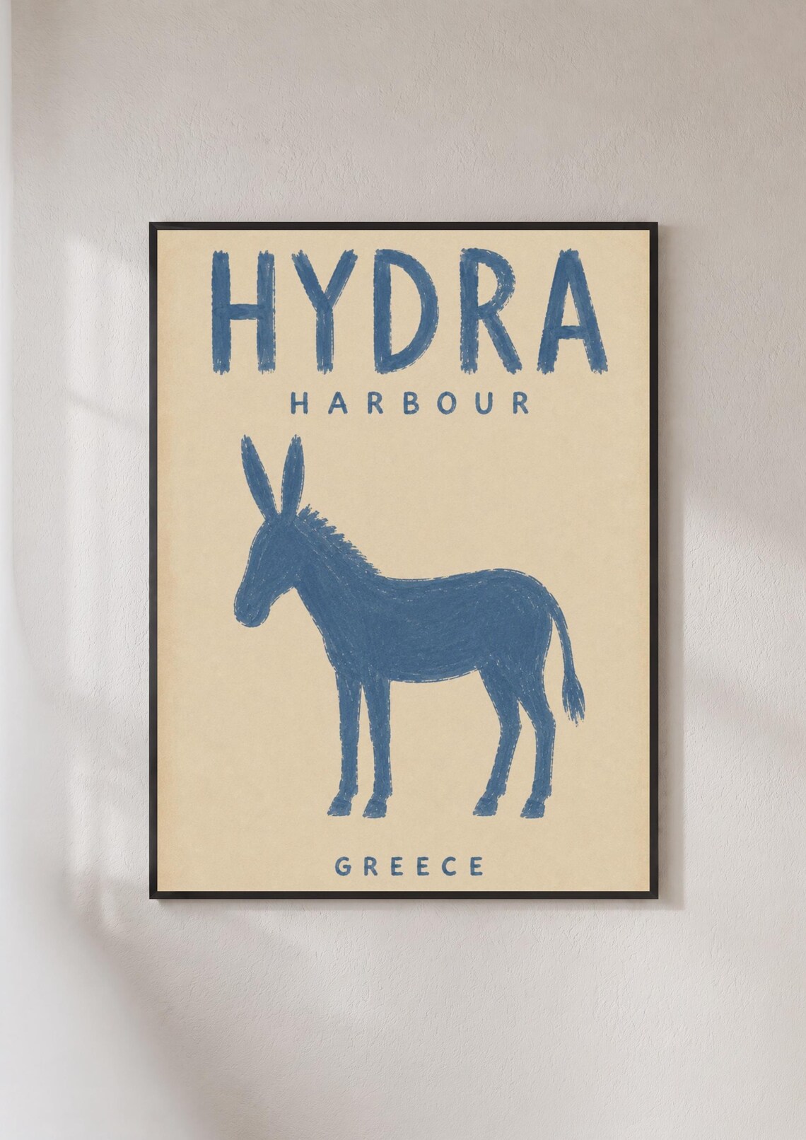 Hydra Greece Travel Poster, Vintage Style