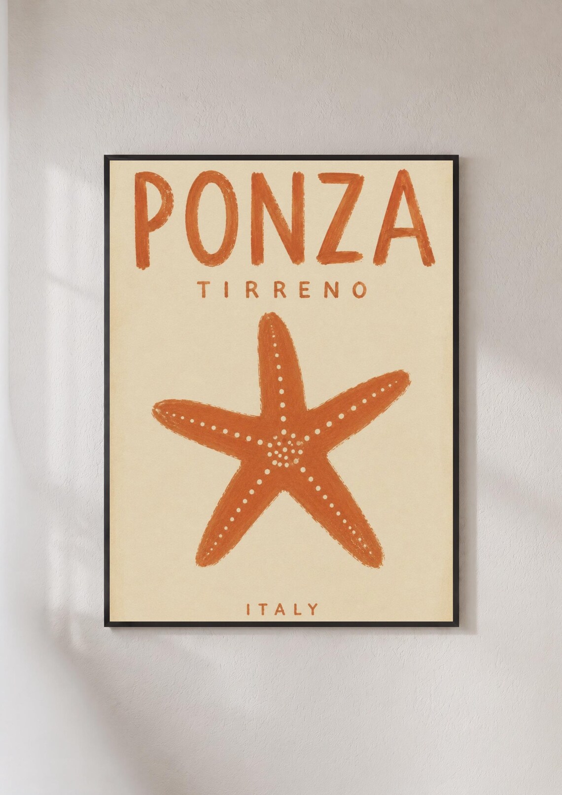 Ponza Italy Travel Poster, Vintage Italian Island