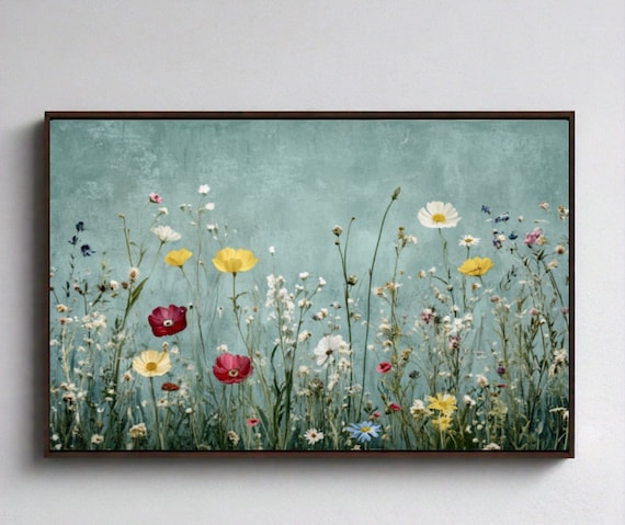 Vintage Botanical Print Wildflower Print Botanical Wall Art Landscape Painting Moody Wall Art Prints Wall Art